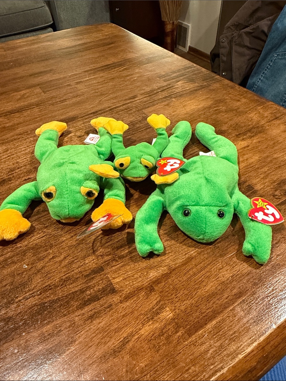 Ty Frog Beanie Babies Trio